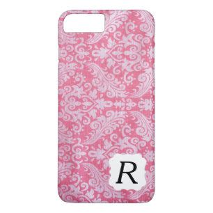 Coques Pour iPhone Boîtier téléphonique Monogramme Pink Damask