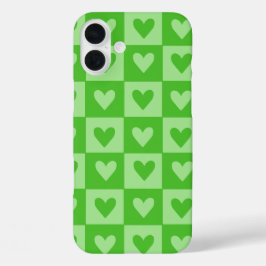 Coques iPhone 16 Plus Boîtier téléphonique Motif Coeur Vert