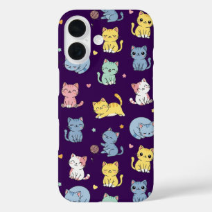 Coques iPhone 16 Boîtier téléphonique Motif pour chats en caricatur