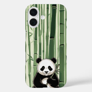 Coques iPhone 16 Boîtier téléphonique Panda vintage avec bambou