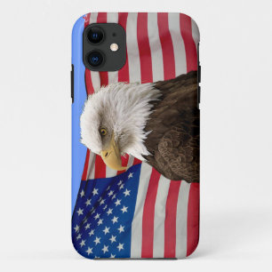 Coque iPhone 11 Boîtier téléphonique patriotique American Bald Eag