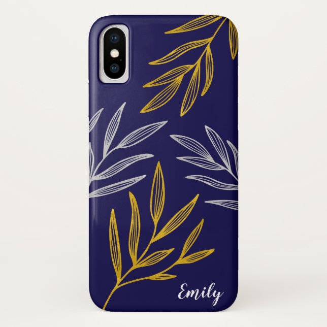 Coques Case-Mate iPhone Boîtier téléphonique personnalisé Feuilles or et a (Dos)