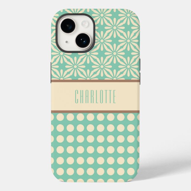 Coques Case-Mate iPhone Boîtier téléphonique personnalisé Pois et fleurs (Verso)