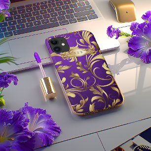 Case-Mate iPhone Case Boîtier téléphonique personnalisé violet or