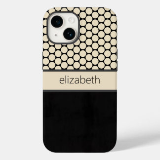 Coque Pour iPhone 14 Boîtier téléphonique Pois noir personnalisé