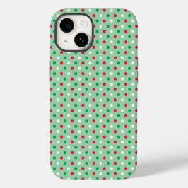 Coque Pour iPhone 14 Boîtier téléphonique Pois rouge, blanc et vert
