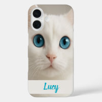 Boîtier téléphonique pour chat blanc personnalisé