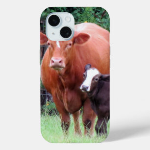 Coque Pour iPhone 15 Boîtier téléphonique pour vache et veau