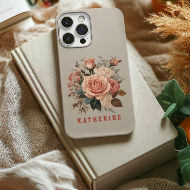 Coques Case-Mate iPhone Boîtier téléphonique Rose Fleurs personnalisées po (floral gift for mom, flowers phone case for women, birthday gift for mom, graduation gift for women)