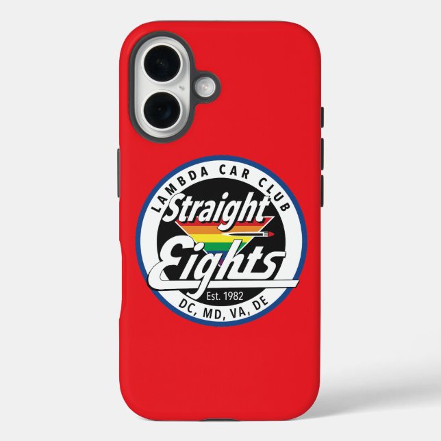 Coques Case-Mate iPhone Boîtier téléphonique Straight Eights (Rouge) (Verso)