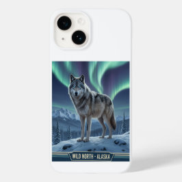 Coque Pour iPhone 14 Boîtier téléphonique Wolf 🐺 🌌 | Northern Lights
