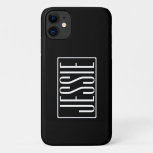 Case-Mate iPhone Case Bold & Modern Your name or Word White On Black