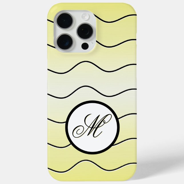 Coques Case-Mate iPhone Bold Personal Initial On Mellow Butter Yellow (Verso)