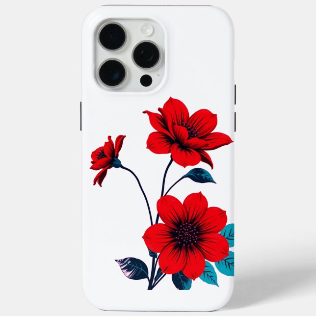 Coques Case-Mate iPhone Bold Red Blossom Flo (Verso)