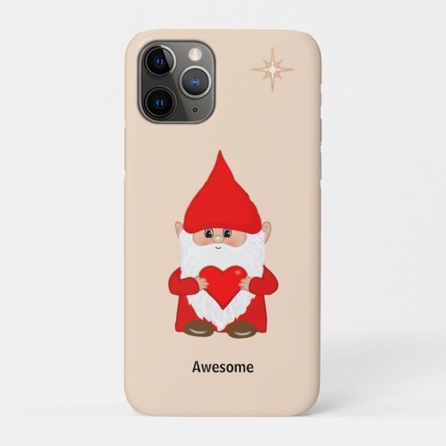Coques Case-Mate iPhone Bon gnome avec coeur sur Champagne Beige (Dos)