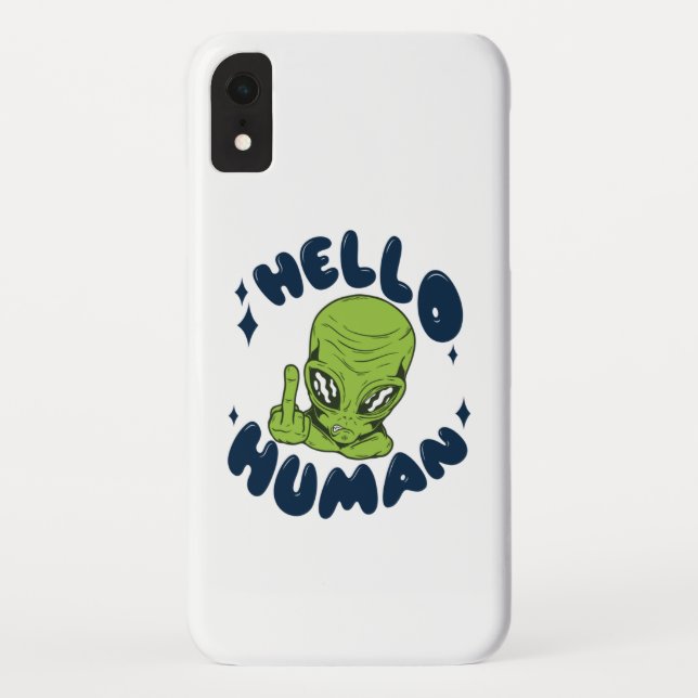 Coques Case-Mate iPhone Bonjour Alien drôle humain (Dos)