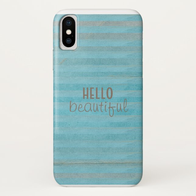 Coques Case-Mate iPhone Bonjour belle citation Boho Motif rayé (Dos)