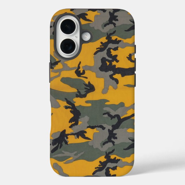 Coques Case-Mate iPhone Bonjour Camo Jaune (Verso)