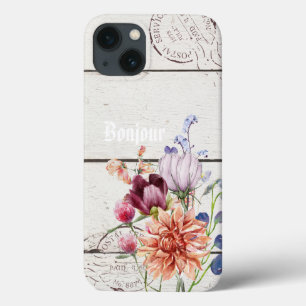 Case-Mate iPhone Case Bonjour Tendance bois rustique Français chic arriè