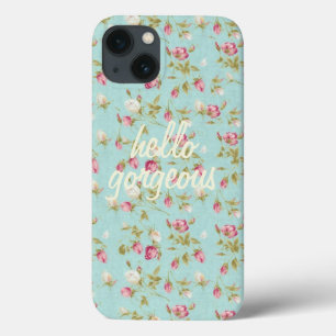 iPhone 13 Coque Bonjour Vintage motif floral shabby rose chic 