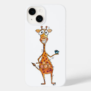 Coque Pour iPhone 14 Bonne Giraffe Whimsical Boire Café