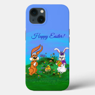 Case-Mate iPhone Case Bonne Pâques ! Lapin avec lapin et poussin