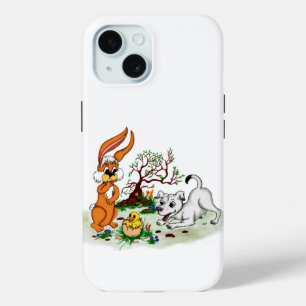 Coque Pour iPhone 15 Bonne Pâques ! Welpe, Küken, Hase
