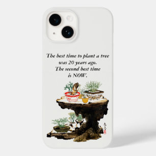 Coque Pour iPhone 14 Bonsai Tree Botanique Plante japonais Aquarelle