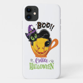 Case-Mate iPhone Case Boo Black Cat, Scary Pumkin Coffee Halloween