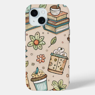Coque Pour iPhone 15 Bookish Coffee iPhone Case – Cozy Reader Aesthetic