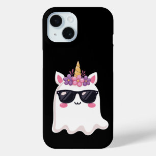 Coque Pour iPhone 15 Boonicorn Halloween Cute Unicorn Boo Ghost Kids