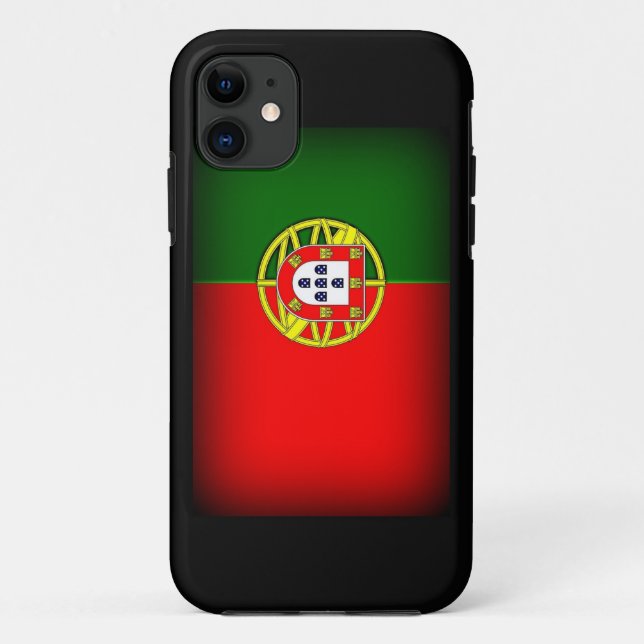 Coques Case-Mate iPhone Bordure noire du drapeau du Portugal (Dos)