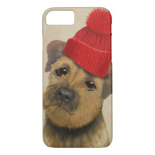 Coque iPhone 7 Bordure Terrier avec Casquette roux