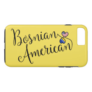 Coques Pour iPhone Bosniaque Américain Entwin Hearts Cellulaire Cas