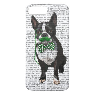 Coque iPhone 7 Plus Boston Terrier avec la moustache verte et tacheté