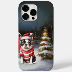 Coque Pour Pour iPhone 14 Pro Max Boston Terrier Caravan Christmas Adventure