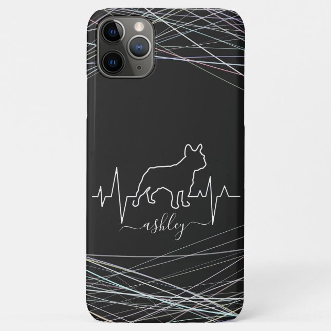 Coques Case-Mate iPhone Boston Terrier est le Cool Heartbeat Minimal Chien (Dos)