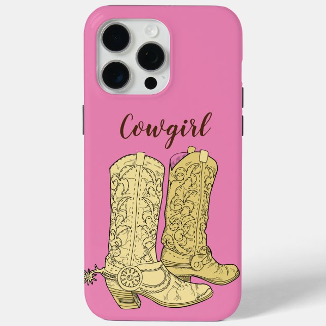 Coques Case-Mate iPhone Botte cowboy rose (Verso)