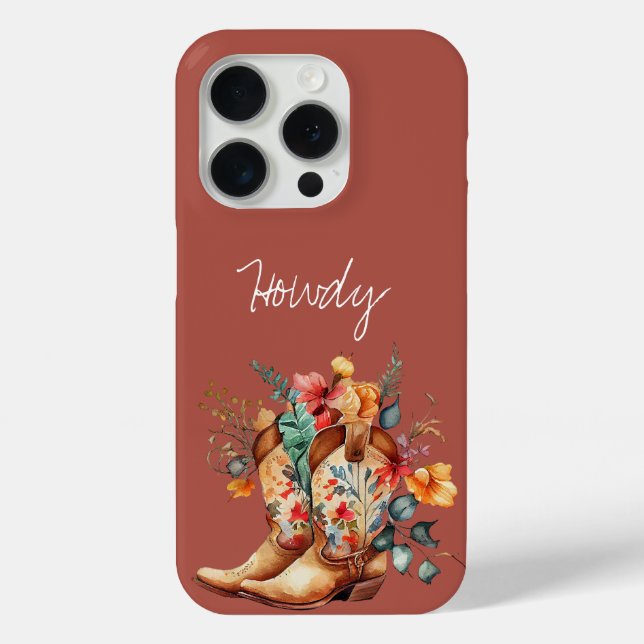 Coques Case-Mate iPhone Bottes Brown de cowgirl en argile (Verso)