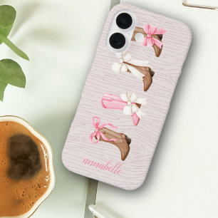Coques iPhone 16 Bottes de cowgirl Cute Coquette Personnalisées