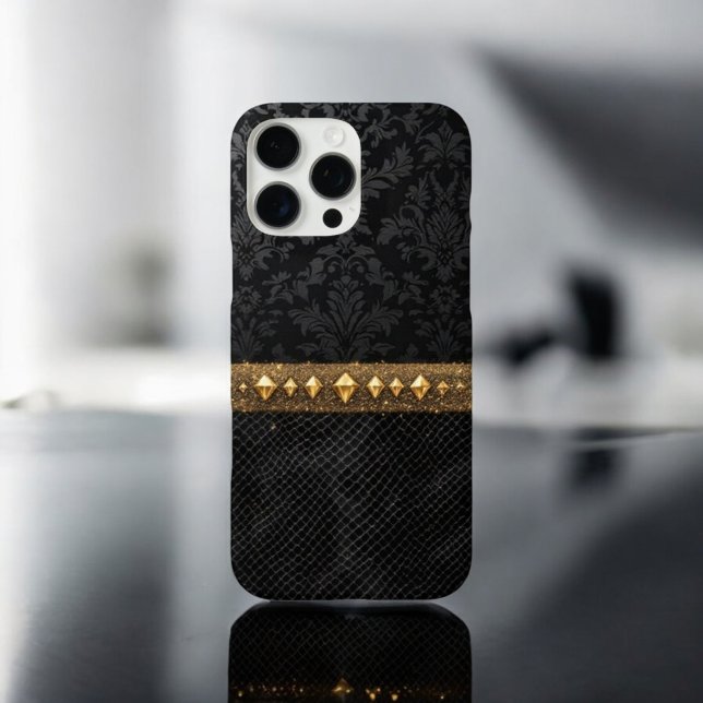 Coques Case-Mate iPhone Bouclier Damas Accentué Or (Créateur téléchargé)