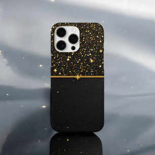Coques iPhone 16 Pro Max Bouclier radiant (Parties scintillant - or - Cuir)
