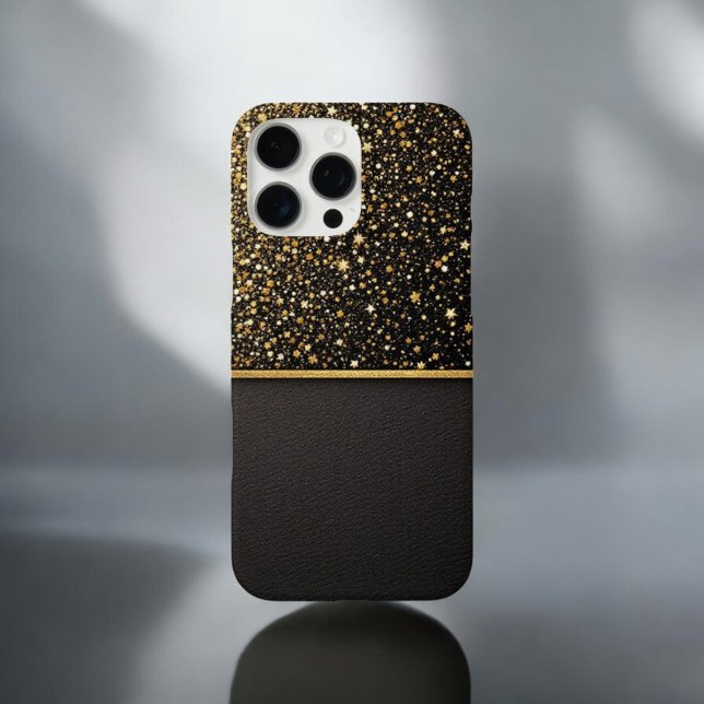 Coques Case-Mate iPhone Bouclier radiant (Parties scintillant - or - Cuir) (Créateur téléchargé)