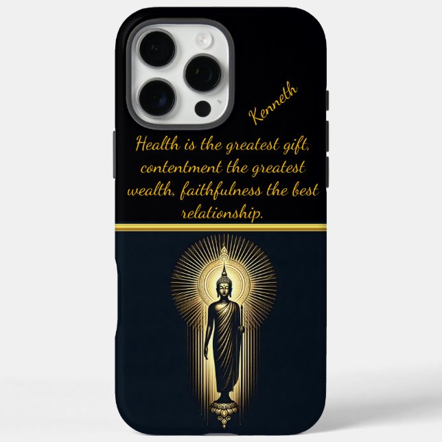 Coques Case-Mate iPhone Bouddha d'or en méditation sereine (Verso)