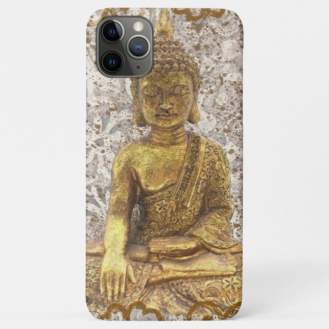 Coques Case-Mate iPhone Bouddha d'or fleurs florales (Dos)