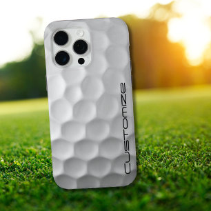 Coque iPhone 15 Pro Max Boule de golf avec texte personnalisé