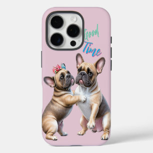 Coques iPhone 16 Pro Bouledogue français amoureux Saint-Valentin
