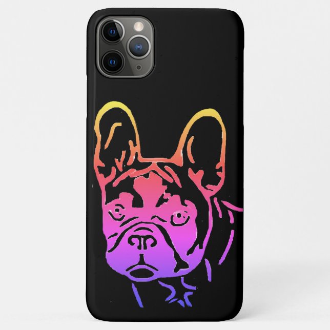 Coques Case-Mate iPhone Bouledogue français cœur néon French Bulldog (Dos)