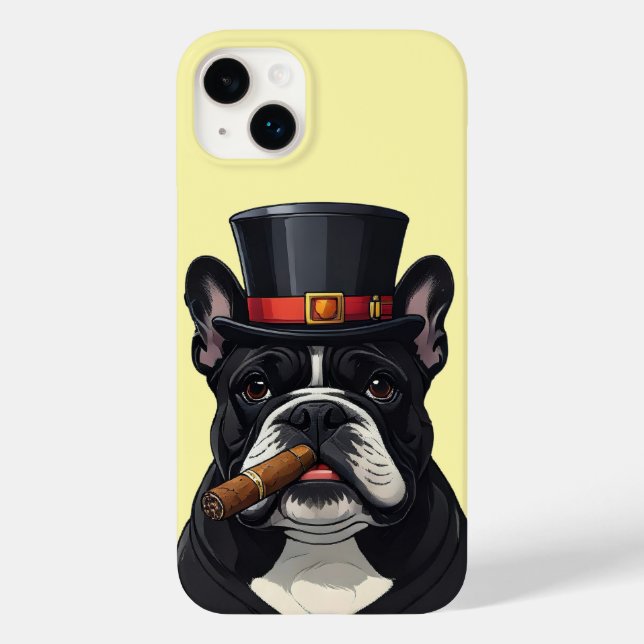 Coques Case-Mate iPhone Bouledogue français French Bulldog cigare (Verso)