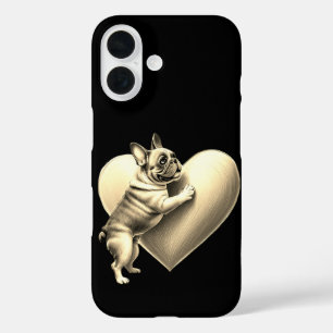Coques iPhone 16 Bouledogue Français Je t'aime